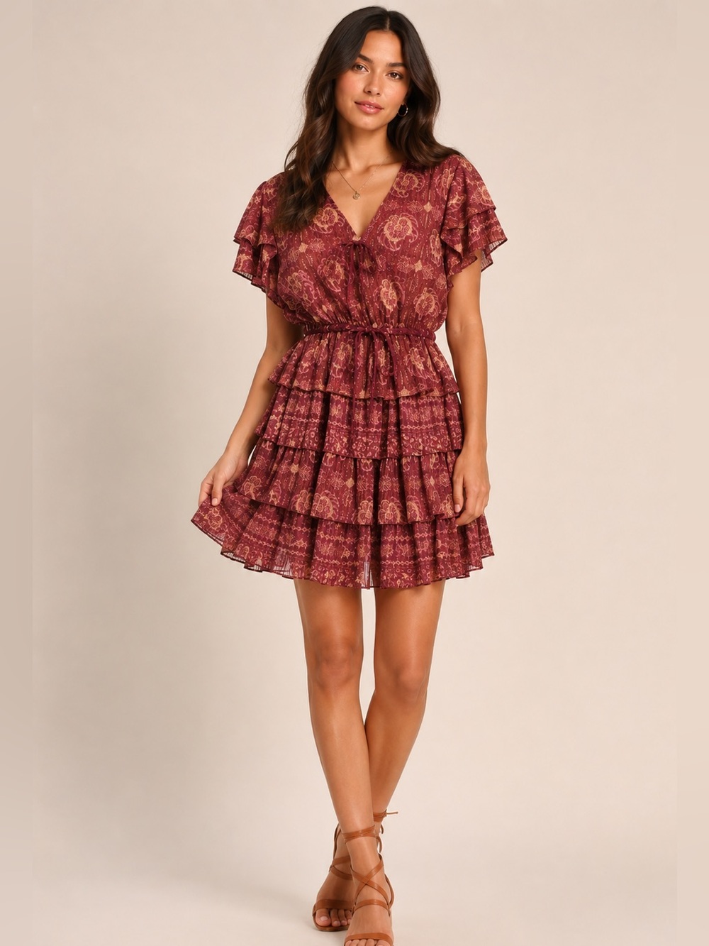 Ulla Johnson Kaitlyn Flutter Sleeve Drawstring Mini Dress Size 4 - NWOT